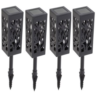 Lampa solarna ogrodowa ażurowa latarenka lamion LED czujnik zmierzchu wbijana 4szt. Kik Sp. z o. o. Sp. k.