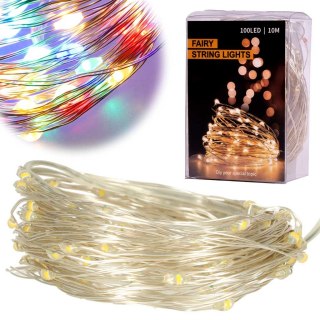 Lampki LED druciki dekoracyjne świąteczne choinkowe 10m 100LED multikolor Kik Sp. z o. o. Sp. k.