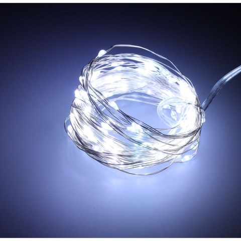 Lampki LED druciki dekoracyjne świąteczne choinkowe 5m 50LED zimny biały Kik Sp. z o. o. Sp. k.