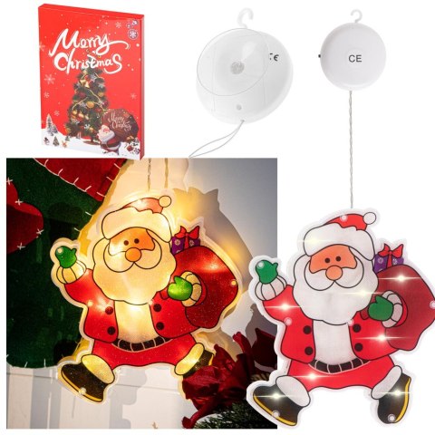Lampki LED wisząca ozdoba dekoracja okna świąteczna przyssawka Mikołaj z prezentami Kik Sp. z o. o. Sp. k.