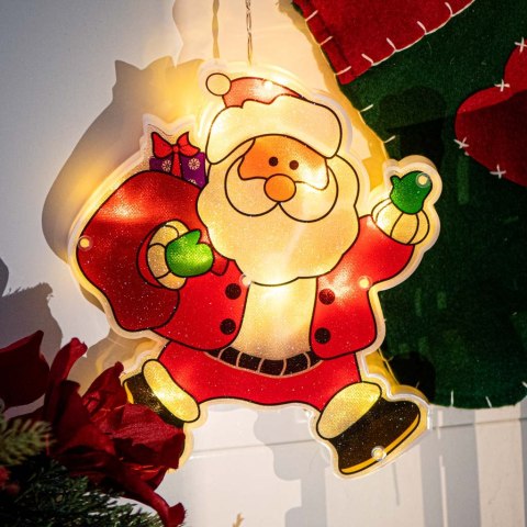 Lampki LED wisząca ozdoba dekoracja okna świąteczna przyssawka Mikołaj z prezentami Kik Sp. z o. o. Sp. k.