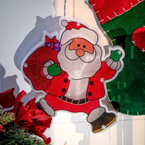 Lampki LED wisząca ozdoba dekoracja okna świąteczna przyssawka Mikołaj z prezentami Kik Sp. z o. o. Sp. k.