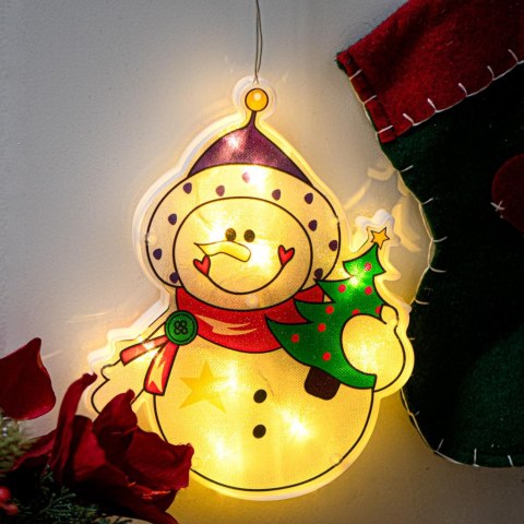 Lampki LED wisząca ozdoba dekoracja okna świąteczna przyssawka bałwan Kik Sp. z o. o. Sp. k.
