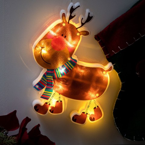 Lampki LED wisząca ozdoba dekoracja okna świąteczna przyssawka renifer Kik Sp. z o. o. Sp. k.