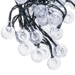 Lampki ogrodowe solarne kulki 7m 50LED zimny biały Kik Sp. z o. o. Sp. k.