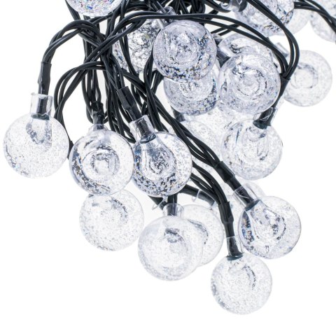 Lampki ogrodowe solarne kulki 7m 50LED zimny biały Kik Sp. z o. o. Sp. k.