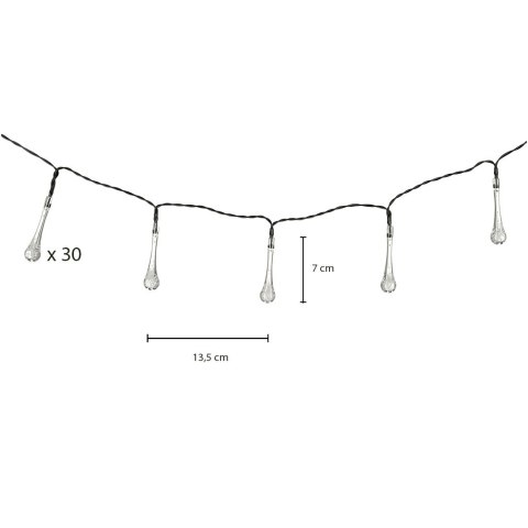 Lampki solarne ogrodowe łezki 6,5m 30LED ciepły biały Kik Sp. z o. o. Sp. k.