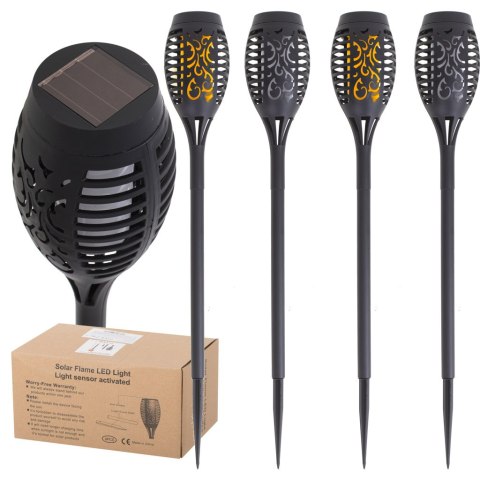 Lampy solarne ogrodowe pochodnie 12LED 4szt. Kik Sp. z o. o. Sp. k.