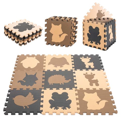 Mata edukacyjna piankowa puzzle beż 85 x 85 cm 9 elementów Kik Sp. z o. o. Sp. k.