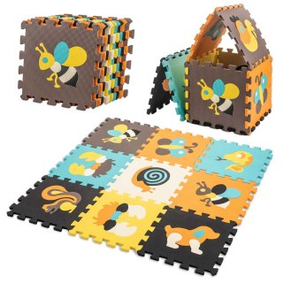Mata edukacyjna piankowa puzzle zwierzątka kolorowa 85 x 85 cm 9 elementów Kik Sp. z o. o. Sp. k.