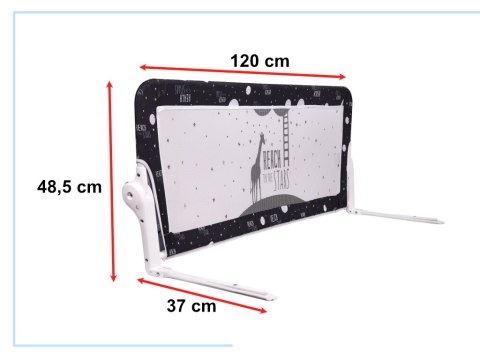 Barierka osłona ochronna do łóżka otwierana 120cm czarna Kik Sp. z o. o. Sp. k.