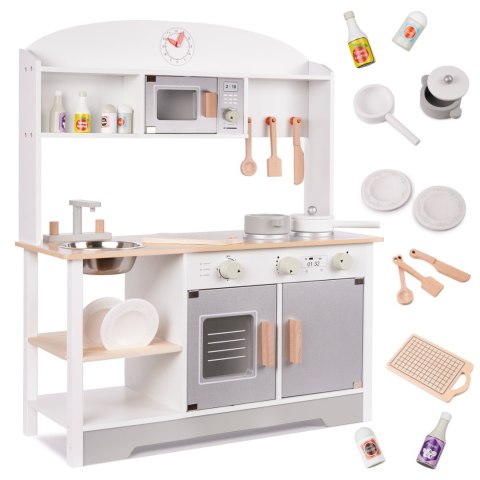 Kuchnia dla dzieci drewniana MDF MODERN CLASSIC akcesoria 82cm szara Kik Sp. z o. o. Sp. k.