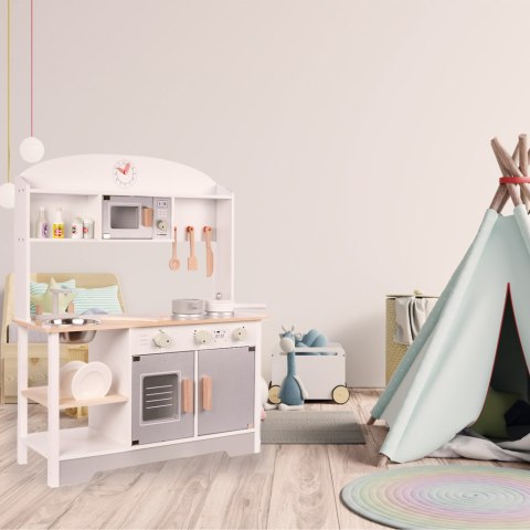 Kuchnia dla dzieci drewniana MDF MODERN CLASSIC akcesoria 82cm szara Kik Sp. z o. o. Sp. k.