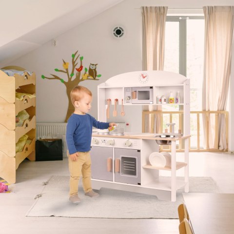 Kuchnia dla dzieci drewniana MDF MODERN CLASSIC akcesoria 82cm szara Kik Sp. z o. o. Sp. k.