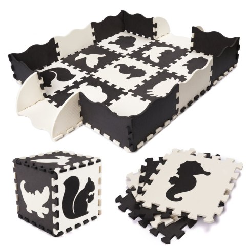 Mata edukacyjna piankowa puzzle 114 x 114 x 1 cm czarna 25 elementów Kik Sp. z o. o. Sp. k.