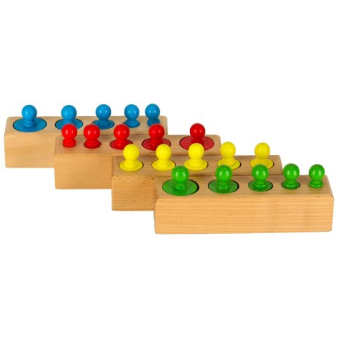 Odważniki cylindry drewniane gra układanka montessori kolorowe Kik Sp. z o. o. Sp. k.