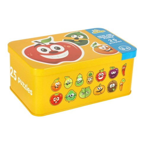 Puzzle dla dzieci układanka w puszce owoce warzywa 50 puzzli 25 obrazków Kik Sp. z o. o. Sp. k.