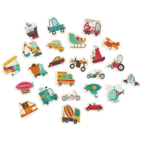 Puzzle dla dzieci układanka w puszce pojazdy 48 puzzli 24 obrazki Kik Sp. z o. o. Sp. k.