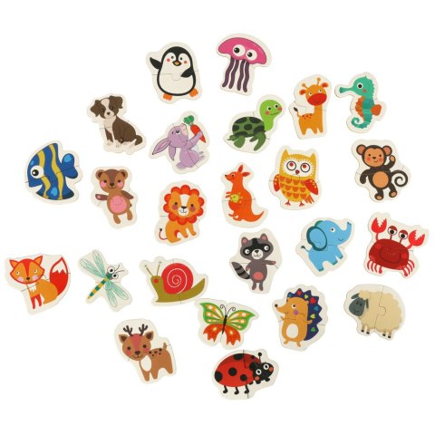 Puzzle dla dzieci układanka w puszce zwierzątka 48 puzzli 24 obrazki Kik Sp. z o. o. Sp. k.