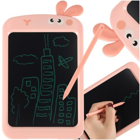Tablet graficzny do rysowania dla dzieci znikopis tablica ekran LCD 8,5' królik róż Kik Sp. z o. o. Sp. k.