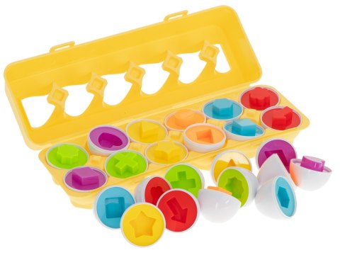 Układanka edukacyjna sorter dopasuj kształty jajka 12 sztuk Kik Sp. z o. o. Sp. k.