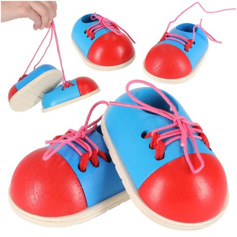 Buty drewniane do nauki sznurowania wiązania sznurowadeł 2 sztuki Kik Sp. z o. o. Sp. k.
