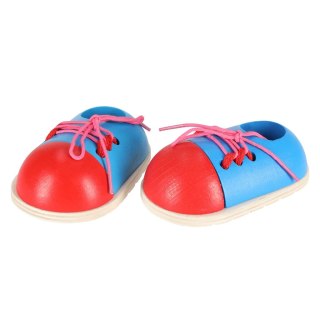 Buty drewniane do nauki sznurowania wiązania sznurowadeł 2 sztuki Kik Sp. z o. o. Sp. k.
