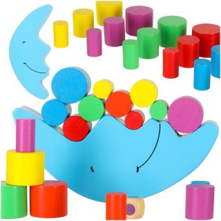 Gra zręcznościowa montessori układanka balansująca klocki drewniane księżyc Kik Sp. z o. o. Sp. k.