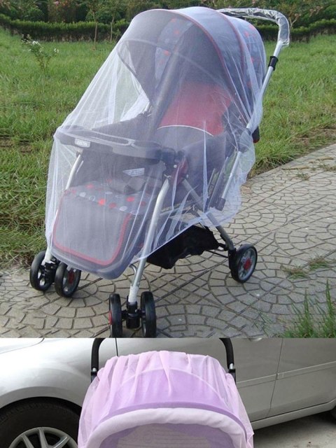 Moskitiera siatka na owady elastyczna na gumkę do wózka uniwersalna 140cm biała Kik Sp. z o. o. Sp. k.