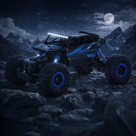Samochód zdalnie sterowany na pilota RC Rock Crawler HB 2,4GHz 1:18 niebieski Kik Sp. z o. o. Sp. k.