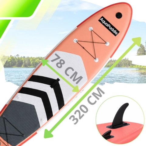Deska SUP 320 cm AquaPaddle Zestaw Paddleboard + Wiosło + Pompka + Plecak 180 kg