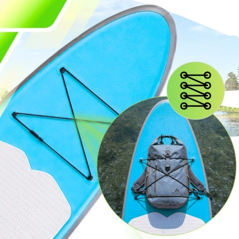 Deska SUP AquaPaddle 335x84x15 cm wiosło pompka zestaw plecak 180 kg
