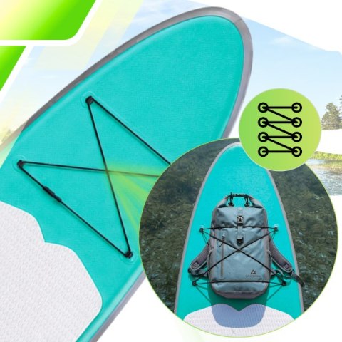 Deska SUP AquaPaddle 335x84x15 cm wiosło pompka zestaw plecak 180 kg
