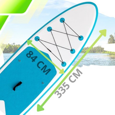Deska SUP AquaPaddle 335x84x15 cm wiosło pompka zestaw plecak 180 kg