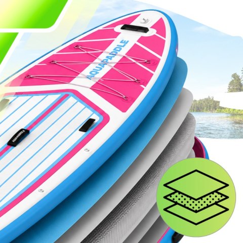 Deska SUP AquaPaddle 355x82x15 cm wiosło pompka zestaw plecak 200 kg