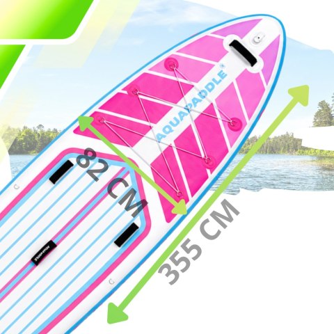 Deska SUP AquaPaddle 355x82x15 cm wiosło pompka zestaw plecak 200 kg