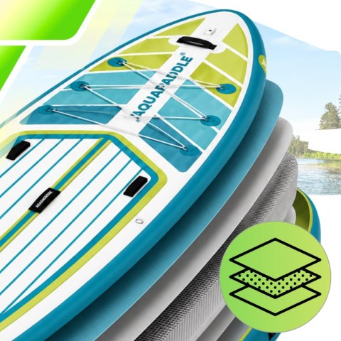 Deska SUP AquaPaddle 355x82x15 cm wiosło pompka zestaw plecak 200 kg