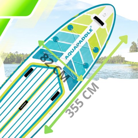 Deska SUP AquaPaddle 355x82x15 cm wiosło pompka zestaw plecak 200 kg