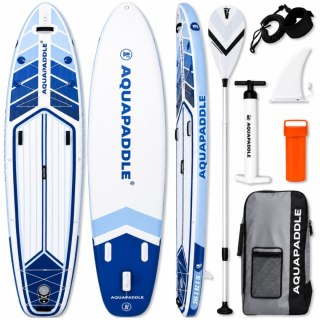 Deska SUP AquaPaddle 355x82x15 cm wiosło pompka zestaw plecak 200 kg