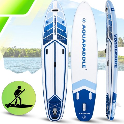 Deska SUP AquaPaddle 355x82x15 cm wiosło pompka zestaw plecak 200 kg