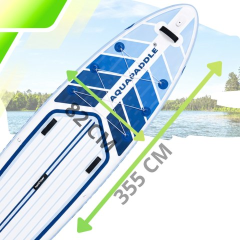Deska SUP AquaPaddle 355x82x15 cm wiosło pompka zestaw plecak 200 kg