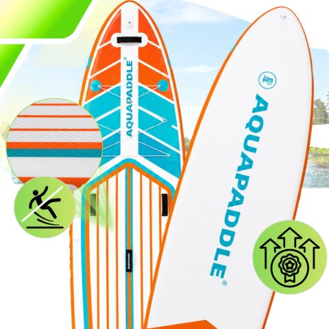 Deska SUP AquaPaddle 355x82x15 cm wiosło pompka zestaw plecak 200 kg