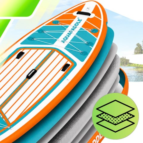 Deska SUP AquaPaddle 355x82x15 cm wiosło pompka zestaw plecak 200 kg