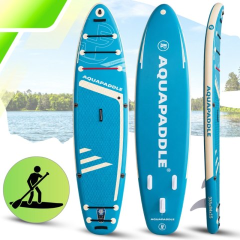 Deska SUP z siedziskiem AquaPaddle 335x84x15 cm wiosło pompka zestaw plecak