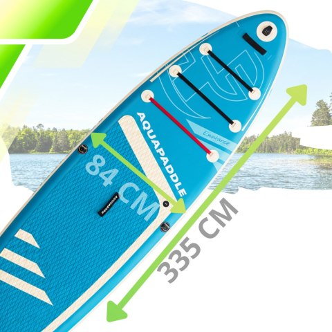 Deska SUP z siedziskiem AquaPaddle 335x84x15 cm wiosło pompka zestaw plecak