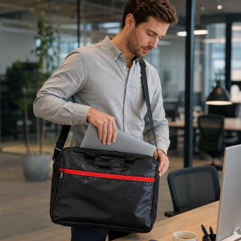 Torba na laptopa 15,6 cali na ramię z paskiem teczka biznesowa damska męska czarna Kik Sp. z o. o. Sp. k.