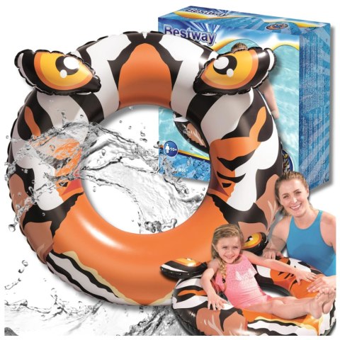 BESTWAY KOŁO DMUCHANE DO PŁYWANIA KÓŁKO PLAŻOWE TYGRYS DUŻE 91 CM