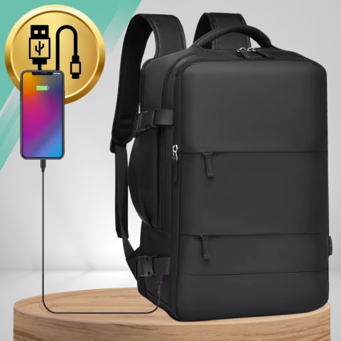 PLECAK DO SAMOLOTU PODRÓŻNY WIZZAIR 40x30x20 BAGAŻ PODRĘCZNY KABINOWY USB