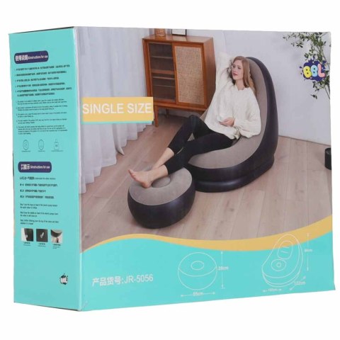 Fotel z podnóżkiem wypoczynkowy dmuchany sofa pufa pompka zestaw 2w1 Kik Sp. z o. o. Sp. k.