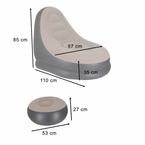 Fotel z podnóżkiem wypoczynkowy dmuchany sofa pufa pompka zestaw 2w1 Kik Sp. z o. o. Sp. k.